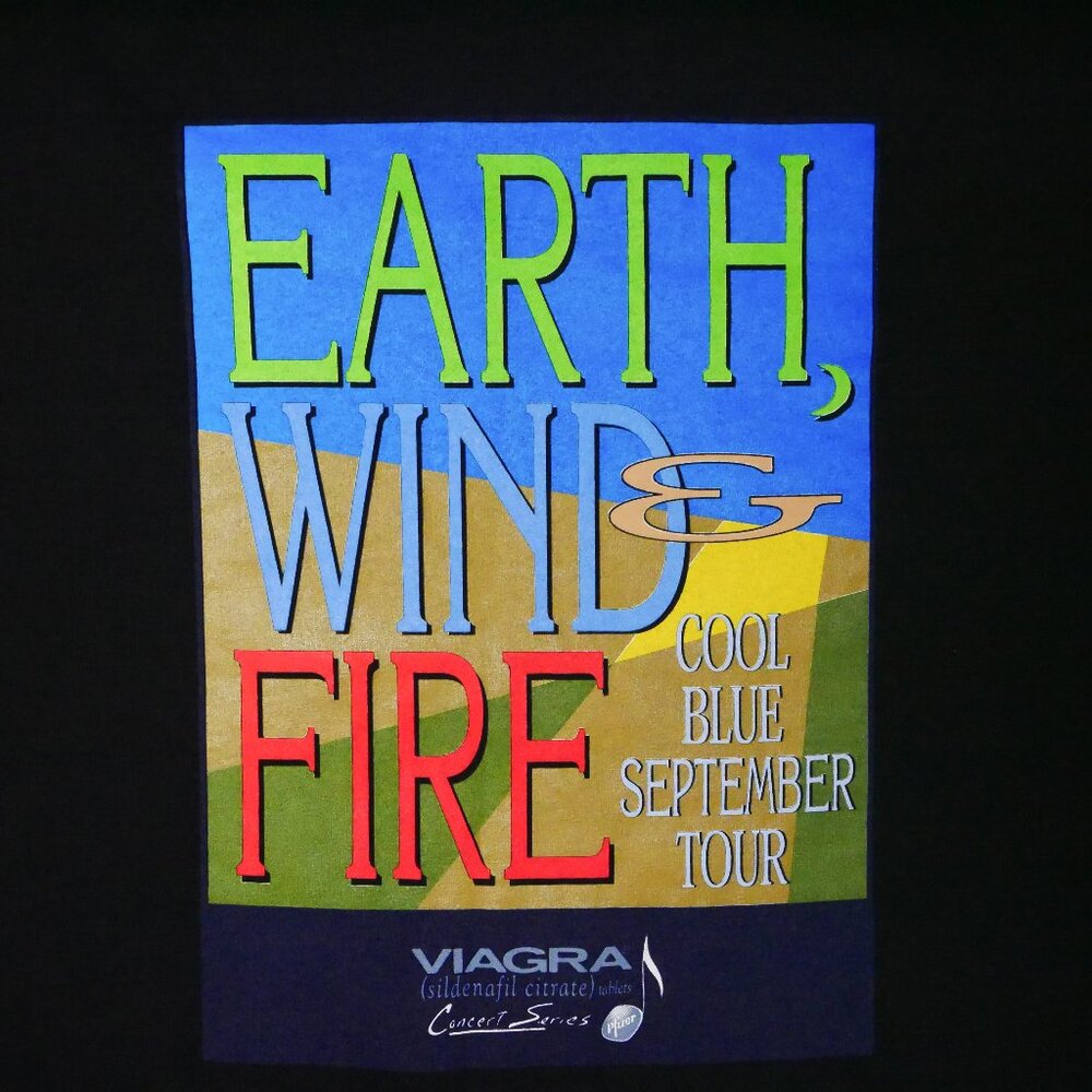 Earth, Wind And Fire Cool Blue September Tour T-Shirt (Size XXL) Like New